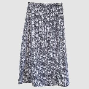 Chic Black and White Floral A-Line Skirt Size S